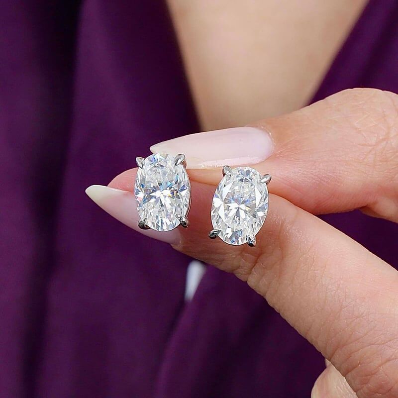 5.00 Karat Mozanit Parıltılı Güzellik Tektaş Gümüş Küpe